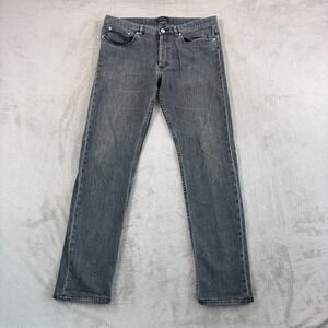 A.P.C. Petit New Standard Paint Splatter Jeans in Charcoal Men 33x31 Button Fly